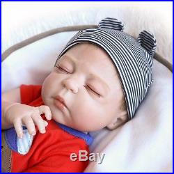 SHIP FROM USA Lifelike Full Silicone Reborn Sleeping Boy Doll Newborn Baby 22