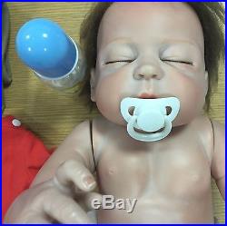 SHIP FROM USA Lifelike Full Silicone Reborn Sleeping Boy Doll Newborn Baby 22