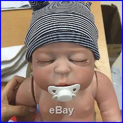 SHIP FROM USA Lifelike Full Silicone Reborn Sleeping Boy Doll Newborn Baby 22