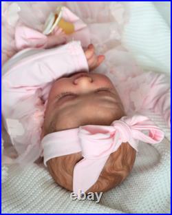 SOLE sweet reborn doll, 22 inch, 3580 grams, painted hair, magnetic pacifier