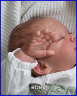 SOLE sweet reborn doll, 22 inch, 3580 grams, painted hair, magnetic pacifier