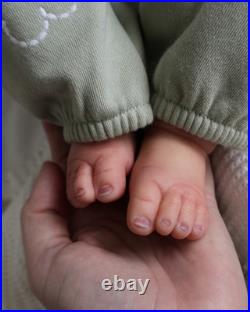 SOLE sweet reborn doll, 22 inch, 3580 grams, painted hair, magnetic pacifier