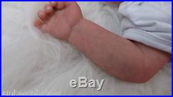 SUNBEAMBABIES SOFT SILICONE VINYL CHILDS 1st REBORN BABY BALD DOLL & BABY BOTTLE