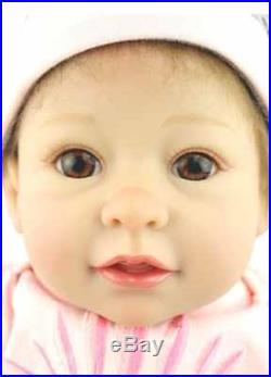 SanyDoll Reborn Baby Doll Soft Silicone 22inch 55cm Lovely Lifelike Cute Baby