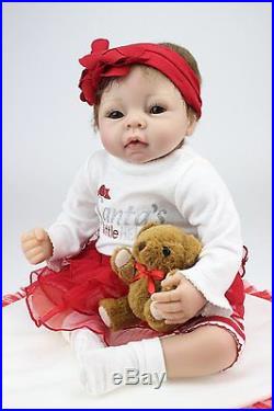 Silicone Reborn Baby Doll Soft 22 inch Lifelike Full Body Cothed Real Handmade