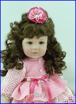 Silicone Reborn Baby Doll Soft Vinyl Babies dolls 22inch Girl Full New Handmade