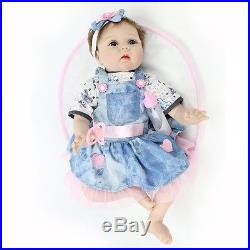 Silicone Reborn alive Baby Real Doll Vinyl 22'' Lifelike Newborn Full Handmad