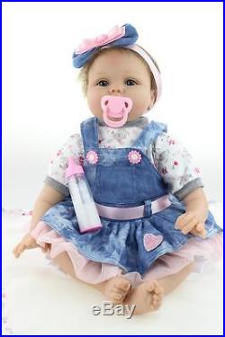 Silicone vinyl reborn baby dolls lifelike baby 22 newborn handmade doll gift