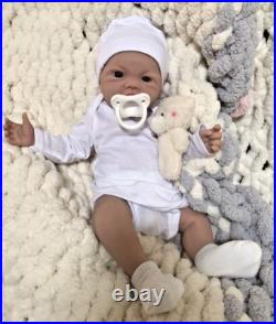 Soft Silicone Reborn Baby Doll Boy 5 lbs Lifelike 18 Floppy Newborn Pacifier