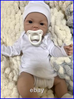 Soft Silicone Reborn Baby Doll Boy 5 lbs Lifelike 18 Floppy Newborn Pacifier