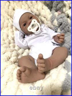 Soft Silicone Reborn Baby Doll Boy 5 lbs Lifelike 18 Floppy Newborn Pacifier