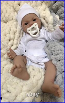 Soft Silicone Reborn Baby Doll Boy 5 lbs Lifelike 18 Floppy Newborn Pacifier