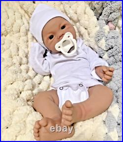 Soft Silicone Reborn Baby Doll Boy 5 lbs Lifelike 18 Floppy Newborn Pacifier