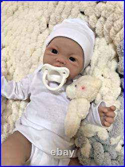 Soft Silicone Reborn Baby Doll Boy 5 lbs Lifelike 18 Floppy Newborn Pacifier