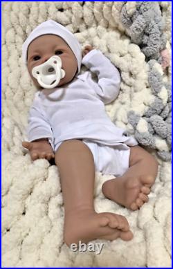 Soft Silicone Reborn Baby Doll Boy 5 lbs Lifelike 18 Floppy Newborn Pacifier