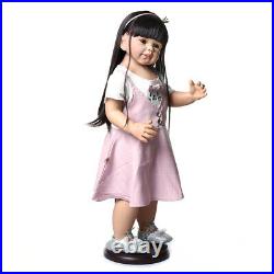 Standing Reborn Toddler Dolls Girl Full Vinyl 28 Realistic Baby Dolls Long Hair