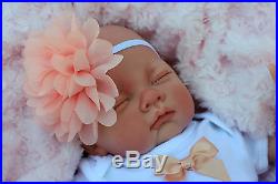 Stuning Reborn Baby Girl Doll Peach Tutu Sleeping Baby Sofia S144