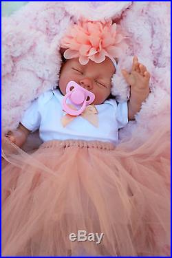 Stuning Reborn Baby Girl Doll Peach Tutu Sleeping Baby Sofia S144