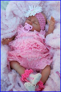 Stuning Reborn Baby Girl Doll Ruffle Romper Sleeping Baby Sofia S145