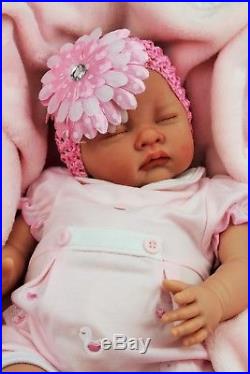 Stunning Baby Girl Reborn Doll Spanish Pink Collared Romper Butterfly Babies S