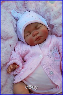 Stunning Reborn Baby Girl Doll Princess Cardigan Knotted Hat & Dummy Molly M152