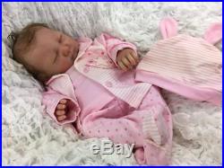 Stunning Reborn Baby Girl Doll Real Hand Rooted Hair Livvy Silicone Feel