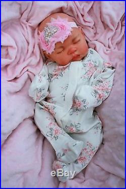 Stunning Reborn Baby Girl Doll Sleeping Baby Silver Crown Hb All In One M201