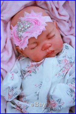 Stunning Reborn Baby Girl Doll Sleeping Baby Silver Crown Hb All In One M201