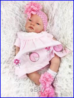 Stunning Reborn Baby Girl Doll Spanish Pink Ladybird Dress C