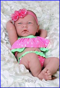 Summer Girl Preemie Berenguer Newborn Baby Doll Clothes Real Vinyl 14 life like