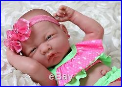 Summer Girl Preemie Berenguer Newborn Baby Doll Clothes Real Vinyl 14 life like