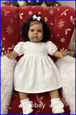 Sweet Afro American Reborn Girl Doll ELLIE By Irina Kaplanskya LE COA
