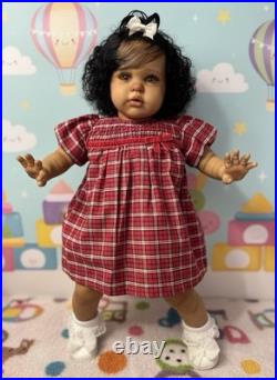 Sweet Afro American Reborn Girl Doll ELLIE By Irina Kaplanskya LE COA