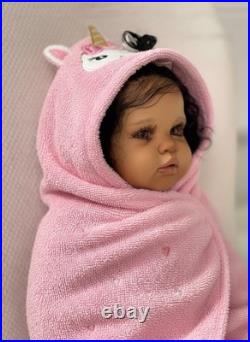 Sweet Afro American Reborn Girl Doll ELLIE By Irina Kaplanskya LE COA