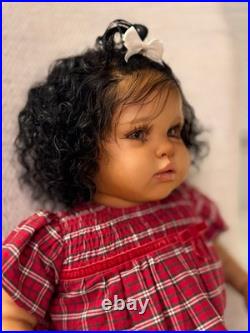 Sweet Afro American Reborn Girl Doll ELLIE By Irina Kaplanskya LE COA