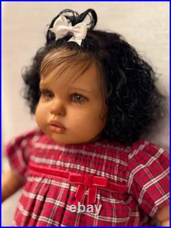 Sweet Afro American Reborn Girl Doll ELLIE By Irina Kaplanskya LE COA