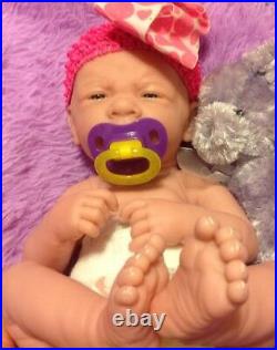 Sweet Cute Baby Girl! Berenguer Lifelike Reborn Preemie 14 Pacifier Bottle ++