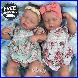 TWINS Baby Dolls Lifelike Full Body Vinyl Reborn Sleeping Baby 19 Inches