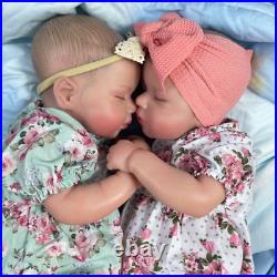 TWINS Baby Dolls Lifelike Full Body Vinyl Reborn Sleeping Baby 19 Inches