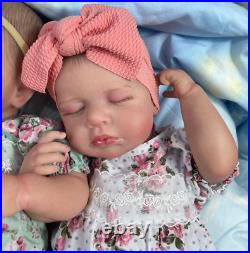 TWINS Baby Dolls Lifelike Full Body Vinyl Reborn Sleeping Baby 19 Inches