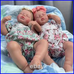 TWINS Baby Dolls Lifelike Full Body Vinyl Reborn Sleeping Baby 19 Inches