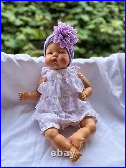 Thumbelina Ideal OTT-19 Vint. Doll Knob Head Moves Purple White Outfit Read