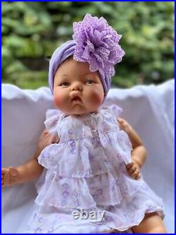 Thumbelina Ideal OTT-19 Vint. Doll Knob Head Moves Purple White Outfit Read