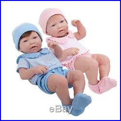 Twin Baby Dolls Lifelike Real Boy & Girl Vinyl Rooted Hair With Clothes Toys