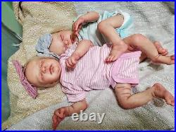 Two Twin Reborn Baby Dolls, Tay Freitas With COA, Stunning Preemie Babies