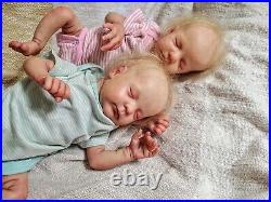 Two Twin Reborn Baby Dolls, Tay Freitas With COA, Stunning Preemie Babies