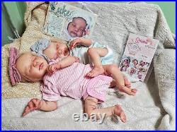 Two Twin Reborn Baby Dolls, Tay Freitas With COA, Stunning Preemie Babies