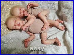 Two Twin Reborn Baby Dolls, Tay Freitas With COA, Stunning Preemie Babies