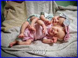 Two Twin Reborn Baby Dolls, Tay Freitas With COA, Stunning Preemie Babies