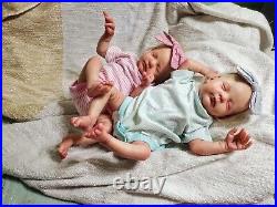 Two Twin Reborn Baby Dolls, Tay Freitas With COA, Stunning Preemie Babies